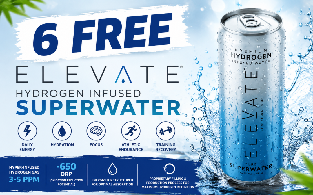 Score 6 FREE ELEVATE Hydrogen Infused SUPERWATER Drinks!