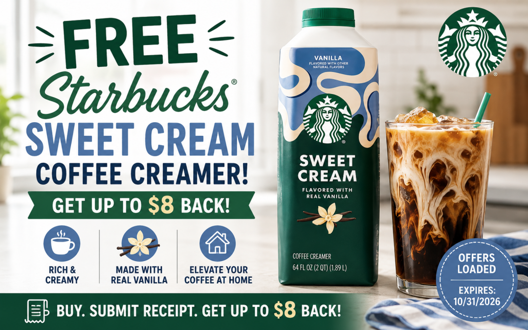 FREE Starbucks Sweet Cream Coffee Creamer – Get Up to $8 Back!