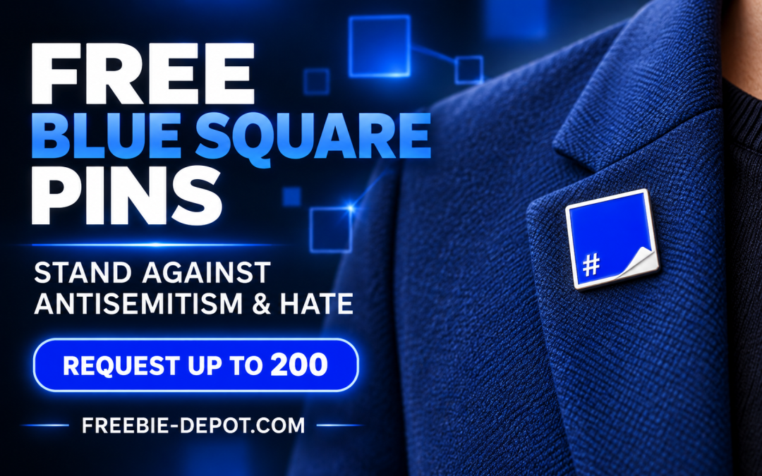 Request FREE Blue Square Pins to Stand Against Antisemitism